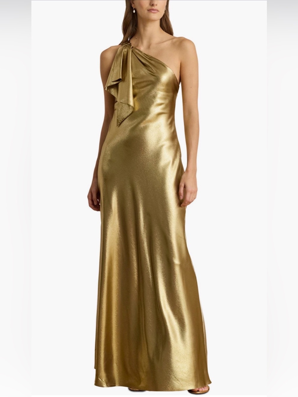 Laure Ralph Lauren Elzira hammered satin gown